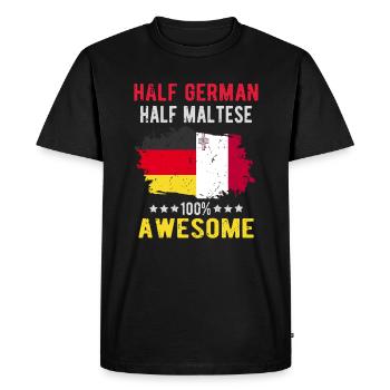 Half German half Mateser - Men's Premium Organic T-Shirt - black - Front - Nico (187cm)
