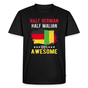 Moitié allemande moitié malienne - T-shirt Premium bio Homme - noir - Devant - Nico (187cm)