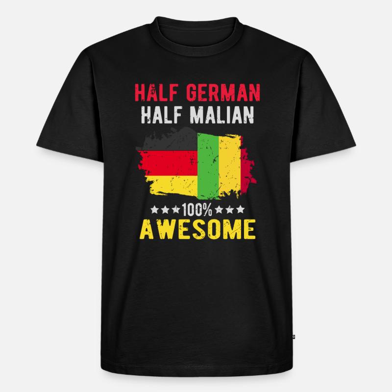 Halb Deutsch Halb Malier - Männer Premium Bio T-Shirt - Schwarz