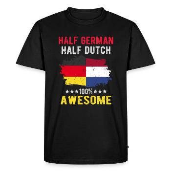 Moitié allemand moitié néerlandais - T-shirt Premium bio Homme - noir - Devant - Nico (187cm)
