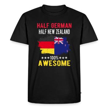 Moitié Allemands moitié Néo-Zélandais - T-shirt Premium bio Homme - noir - Devant - Nico (187cm)