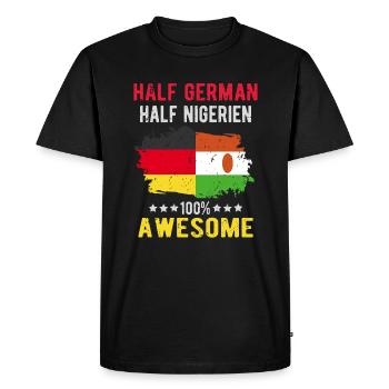 moitié allemand moitié nigérien - T-shirt Premium bio Homme - noir - Devant - Nico (187cm)
