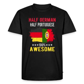 Moitié allemand moitié portugais - T-shirt Premium bio Homme - noir - Devant - Nico (187cm)