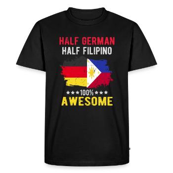 Moitié allemand moitié philippin - T-shirt Premium bio Homme - noir - Devant - Nico (187cm)