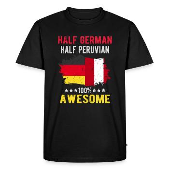 Moitié allemand moitié péruvien - T-shirt Premium bio Homme - noir - Devant - Nico (187cm)