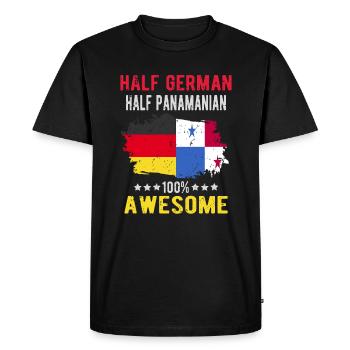 Moitié allemande moitié Panamanie - T-shirt Premium bio Homme - noir - Devant - Nico (187cm)