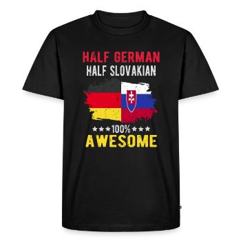 Moitié allemand moitié slovaque - T-shirt Premium bio Homme - noir - Devant - Nico (187cm)