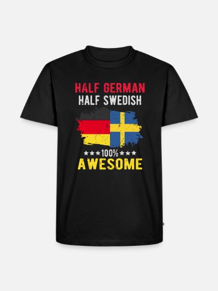 Hälften tyska hälften svenska - Ekologisk premium-T-shirt herr - svart