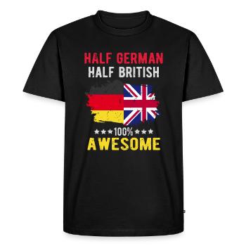 Moitié allemand moitié britannique - T-shirt Premium bio Homme - noir - Devant - Nico (187cm)