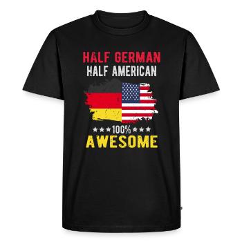 Moitié allemand moitié américain - T-shirt Premium bio Homme - noir - Devant - Nico (187cm)