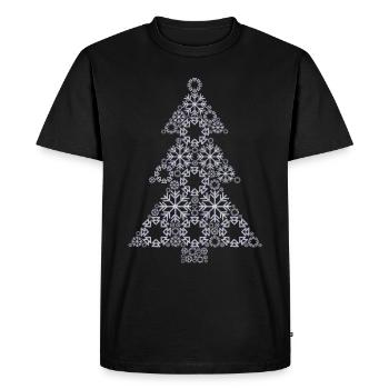 Idée cadeau de l’arbre de Noël des flocons de neige - T-shirt Premium bio Homme - noir - Devant - Nico (187cm)