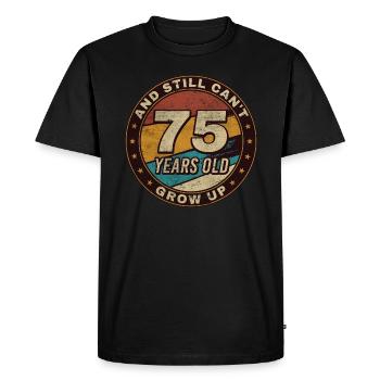 75th Anniversary Gift Retro 75th Birthday - Men's Premium Organic T-Shirt - black - Front - Nico (187cm)