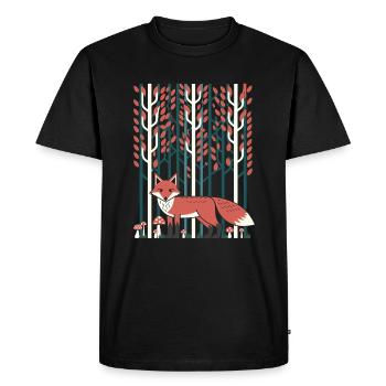 Dreamy forest scene in cottagecore style - Men's Premium Organic T-Shirt - black - Front - Nico (187cm)