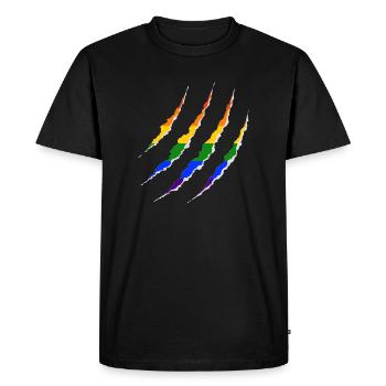 LGBT Wound Gay Pride Rainbow Coming Out - Men's Premium Organic T-Shirt - black - Front - Nico (187cm)