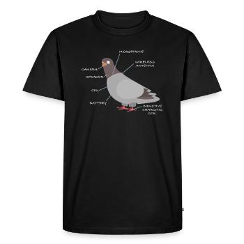 Pigeons are liars | Spy, funny sayings - Men's Premium Organic T-Shirt - black - Front - Nico (187cm)
