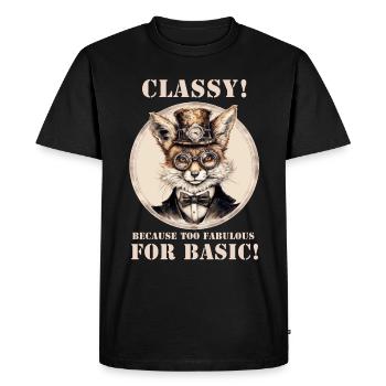 Renard steampunk - T-shirt Premium bio Homme - noir - Devant - Nico (187cm)