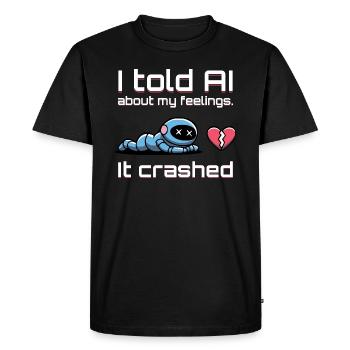 Cute Cartoon AI Robot - Men's Premium Organic T-Shirt - black - Front - Nico (187cm)