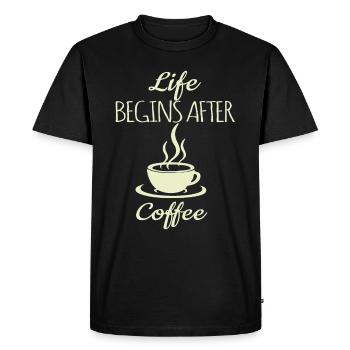 Café disant - T-shirt Premium bio Homme - noir - Devant - Nico (187cm)