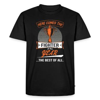 Coupe du Trophée du Combattant de l’année - T-shirt Premium bio Homme - noir - Devant - Nico (187cm)