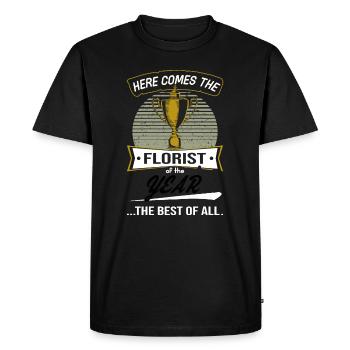 Trophée Coupe du fleuriste de l’année - T-shirt Premium bio Homme - noir - Devant - Nico (187cm)
