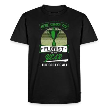 Trophée Coupe du fleuriste de l’année - T-shirt Premium bio Homme - noir - Devant - Nico (187cm)