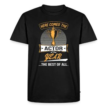Trophée de l’acteur de l’année - T-shirt Premium bio Homme - noir - Devant - Nico (187cm)