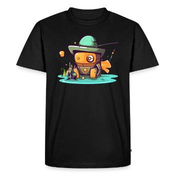 Robot pécheur - T-shirt Premium bio Homme - noir - Devant - Nico (187cm)
