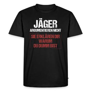 Les chasseurs ne discutent pas - T-shirt Premium bio Homme - noir - Devant - Nico (187cm)