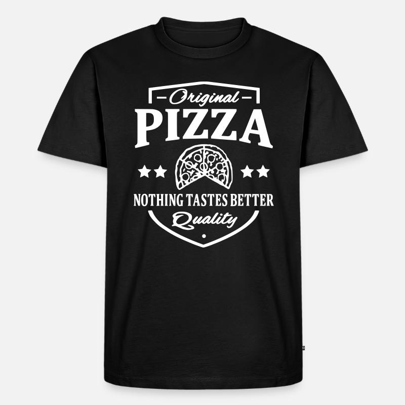 Pizza - Männer Premium Bio T-Shirt - Schwarz