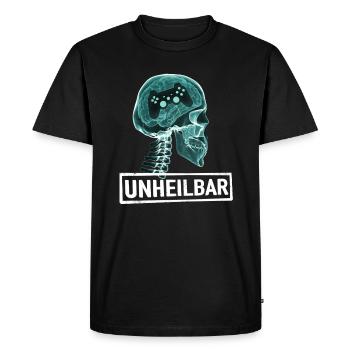 UNHEILBAR GAMING LUSTIGES GAMER E-SPORT GESCHENK - Männer Premium Bio T-Shirt - Schwarz - Vorne - Nico (187cm)