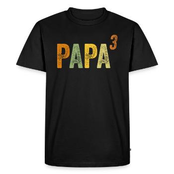 Papa Hoch Drei - 3 Kinder Drillinge Vatertag - Männer Premium Bio T-Shirt - Schwarz - Vorne - Nico (187cm)
