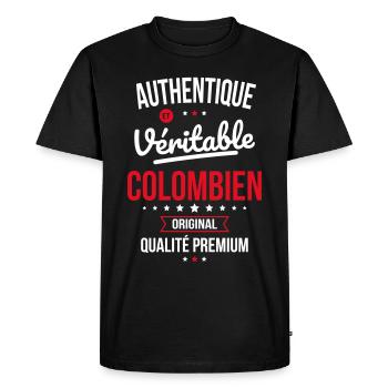 Authentique et véritable Colombien - Original - T-shirt Premium bio Homme - noir - Devant - Nico (187cm)