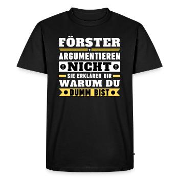 Foresters don't argue - Men's Premium Organic T-Shirt - black - Front - Nico (187cm)