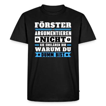 Foresters don't argue - Men's Premium Organic T-Shirt - black - Front - Nico (187cm)