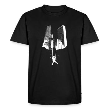 Balançoire gratte-ciel - T-shirt Premium bio Homme - noir - Devant - Nico (187cm)