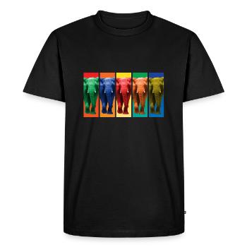 Elephants - Pop Art - Men's Premium Organic T-Shirt - black - Front - Nico (187cm)