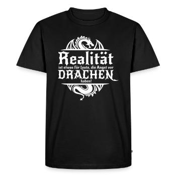 Pen and paper afraid of dragons - Men's Premium Organic T-Shirt - black - Front - Nico (187cm)