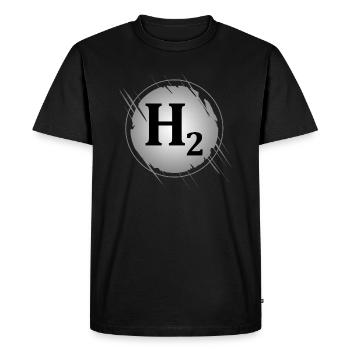Hydrogène H2 - T-shirt Premium bio Homme - noir - Devant - Nico (187cm)