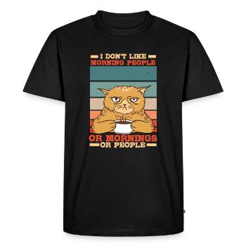 Funny cats t-shirt cadeau chat - T-shirt Premium bio Homme - noir - Devant - Nico (187cm)