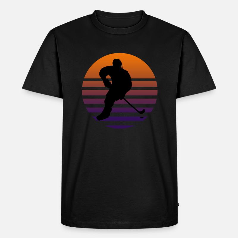 Inlinehockey-Spieler - Männer Premium Bio T-Shirt - Schwarz