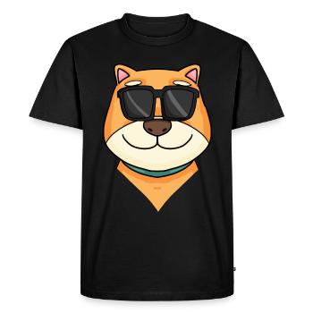 Shiba Inu chien cool - T-shirt Premium bio Homme - noir - Devant - Nico (187cm)