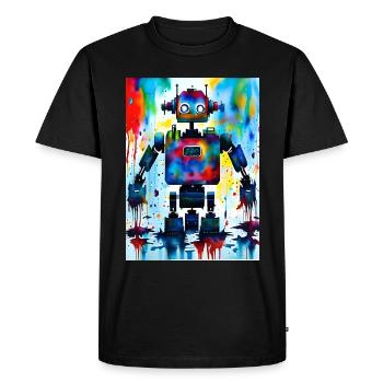 Art Robot Coloré - T-shirt Premium bio Homme - noir - Devant - Nico (187cm)