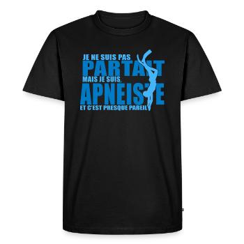 apnée plongée plongeur apnéiste - T-shirt Premium bio Homme - noir - Devant - Nico (187cm)