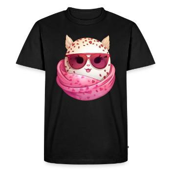 Oeuf de Pâques Kawaii avec oreilles et lunettes de soleil Drôle - T-shirt Premium bio Homme - noir - Devant - Nico (187cm)
