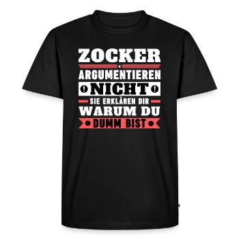 Les joueurs ne se disputent pas - T-shirt Premium bio Homme - noir - Devant - Nico (187cm)