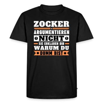 Les joueurs ne se disputent pas - T-shirt Premium bio Homme - noir - Devant - Nico (187cm)