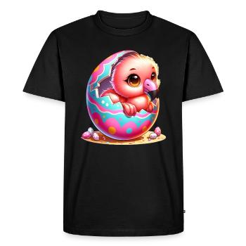 Un poussin mignon éclot de l’œuf de Pâques - T-shirt Premium bio Homme - noir - Devant - Nico (187cm)