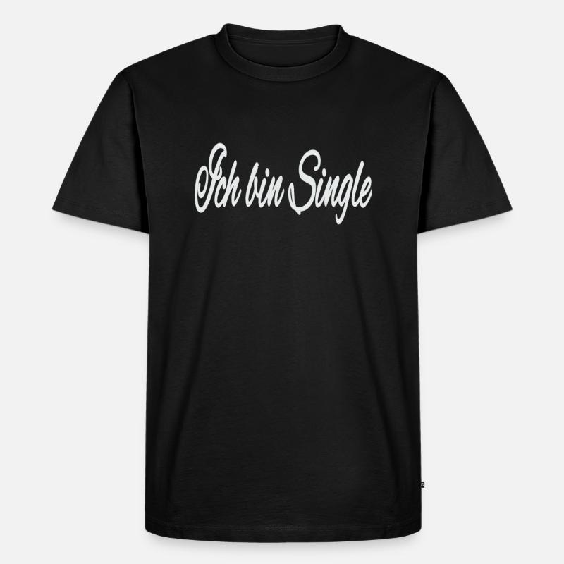 Ich bin Single - Männer Premium Bio T-Shirt - Schwarz