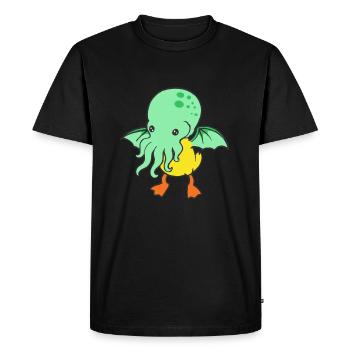Kraken Squeaky Duck Quackin Bath Duck Duck - Men's Premium Organic T-Shirt - black - Front - Nico (187cm)
