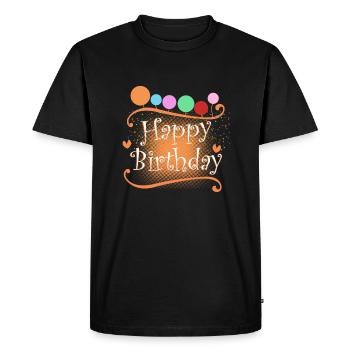 Joyeux anniversaire - T-shirt Premium bio Homme - noir - Devant - Nico (187cm)